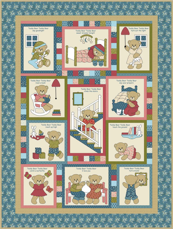 Teddy Bear Teddy Bear Quilt Kit - Puddleducks Quilts