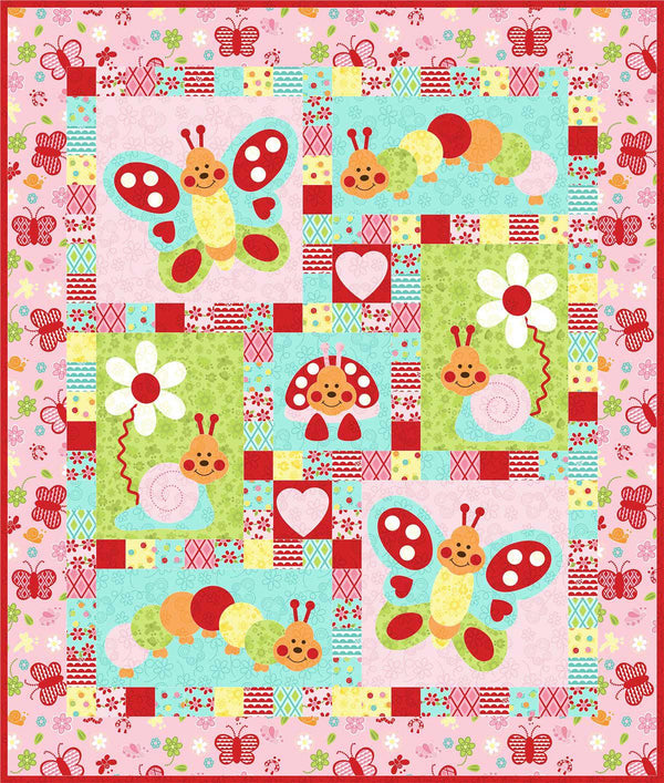 Bugsy Pattern - Pink - Puddleducks Quilts