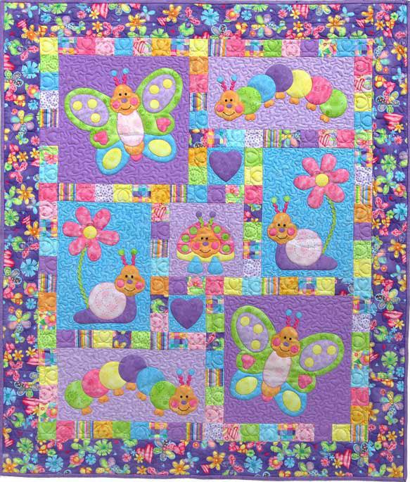 Bugsy Pattern - Purple - Puddleducks Quilts