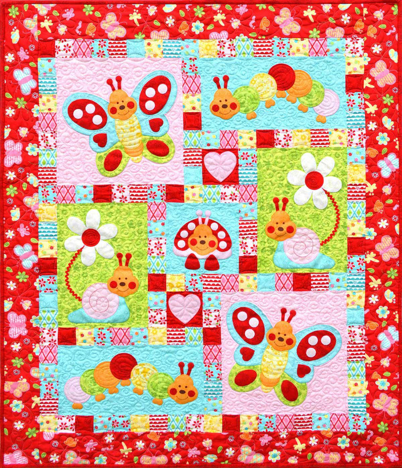 Bugsy Pattern - Red - Puddleducks Quilts