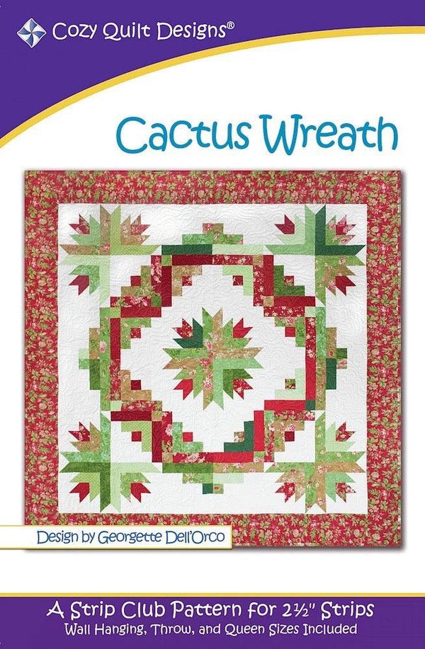 Cactus Wreath Strip Club Pattern - Puddleducks Quilts