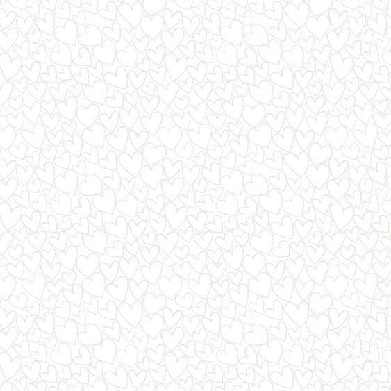 Makower Essentials Heart White 1909-W1 - Puddleducks Quilts